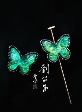 枪黑镶锆通孔合金刘公子手作diy串珠耳饰手机链饰品配件