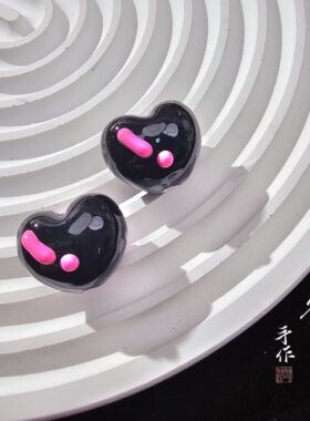 高定全包油手绘爱心五角星百搭刘公子手作diy串珠手机链饰品配件