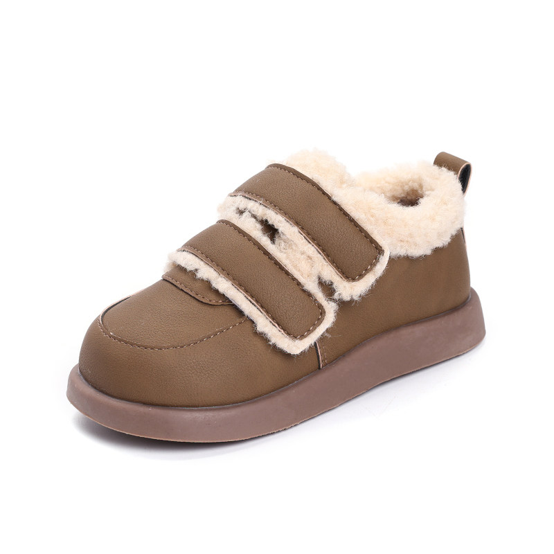 童鞋儿童棉鞋2024冬新款女童毛毛保暖鞋宝宝魔术贴软底加绒豆豆鞋