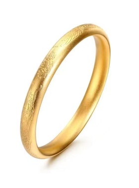 古法仿真黄金色龙凤祥缘手镯