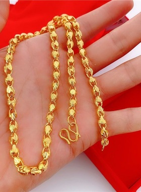 里外一色沙金男士瓜子霸气项链