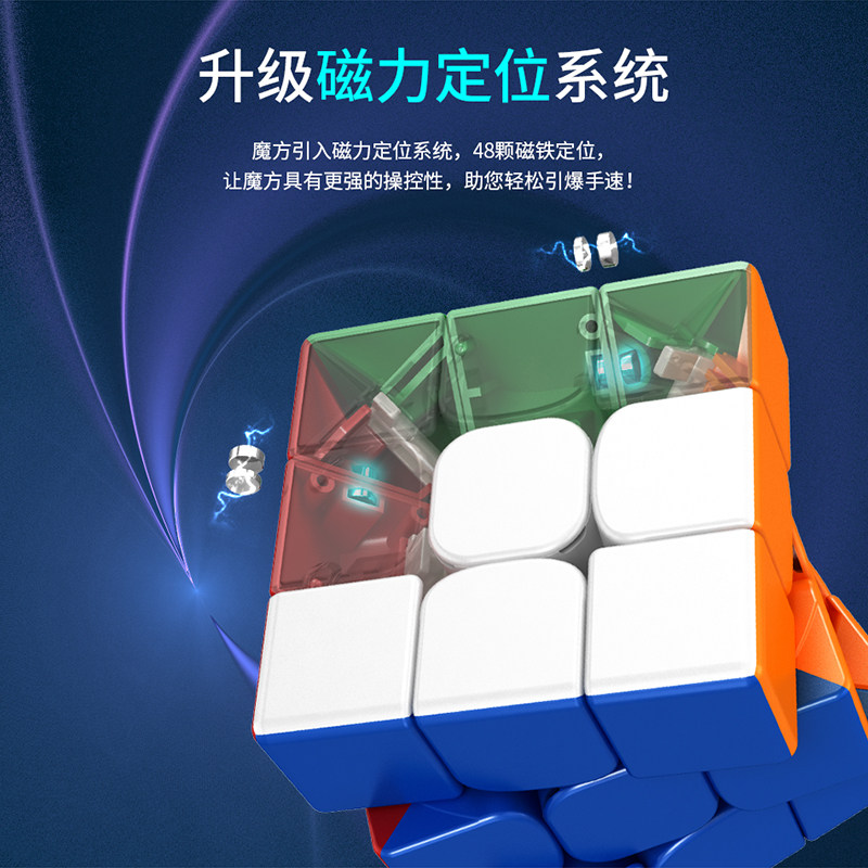 魔域文化超级RS3MV2金字塔斜转磁悬浮球轴2020三阶磁力版魔方比赛 - 图2