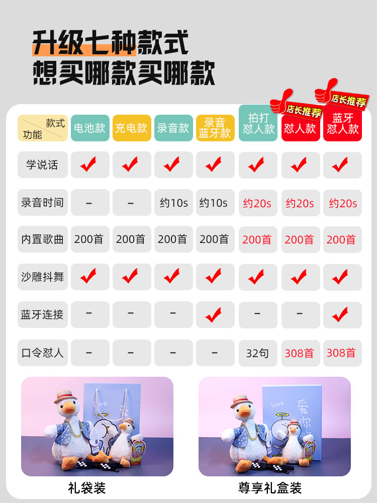 学怼人毛绒网红生日礼物鸭正版公仔 财神母婴毛绒布艺类玩具