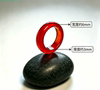 Red agate round ring for women versatile chalcedony ring