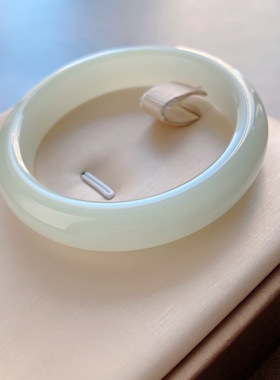 51.5圈口-晴水色-平安镯-青海料-天然和田玉手镯-梧桐家