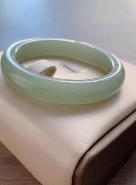 52.1圈口-晴水色-平安镯-青海料-天然和田玉手镯-梧桐家