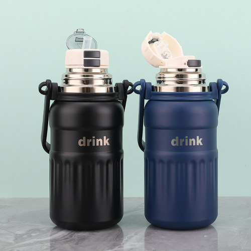 大容量保温杯316不锈钢双饮吸管直饮运动水壶便携户外男女学生杯 - 图1