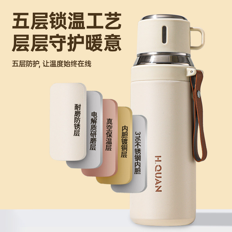 喝水盖316不锈钢保温杯大容量外出茶杯加厚便携车载男女学生水壶 - 图3