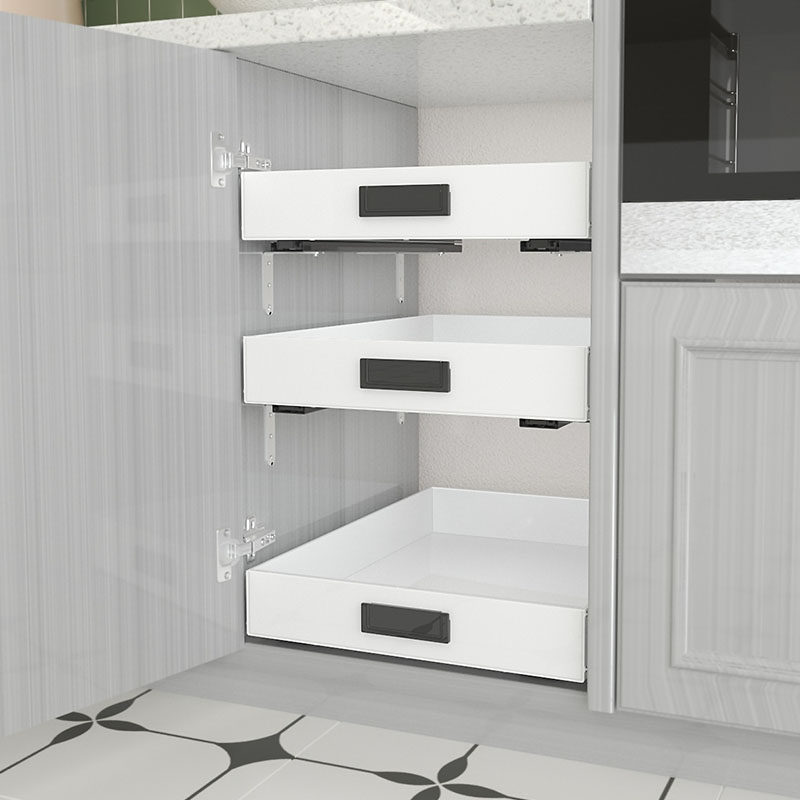 家用厨房超深柜改造拉篮收纳盒托盘带轨道抽屉柜内分层整理储物盒,淘宝优惠券,粉丝福利购,淘宝优惠卷