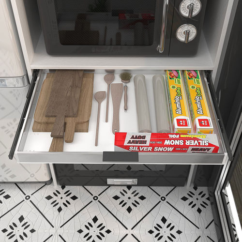 洗碗机顶部改造工具抽托盘带轨道抽中抽收纳储物盒四周不锈钢抽屉 - 图1