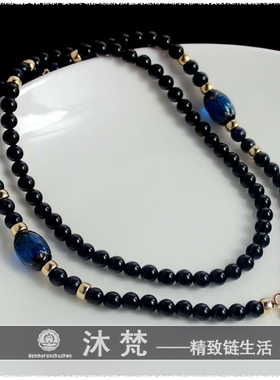 泰国佛牌黑玛瑙琉璃不褪色链子