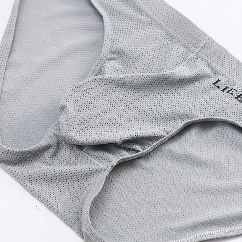 男士大囊袋冰丝网孔网眼三角裤性感内裤薄款透明激凸青年透气裤衩 - 图2