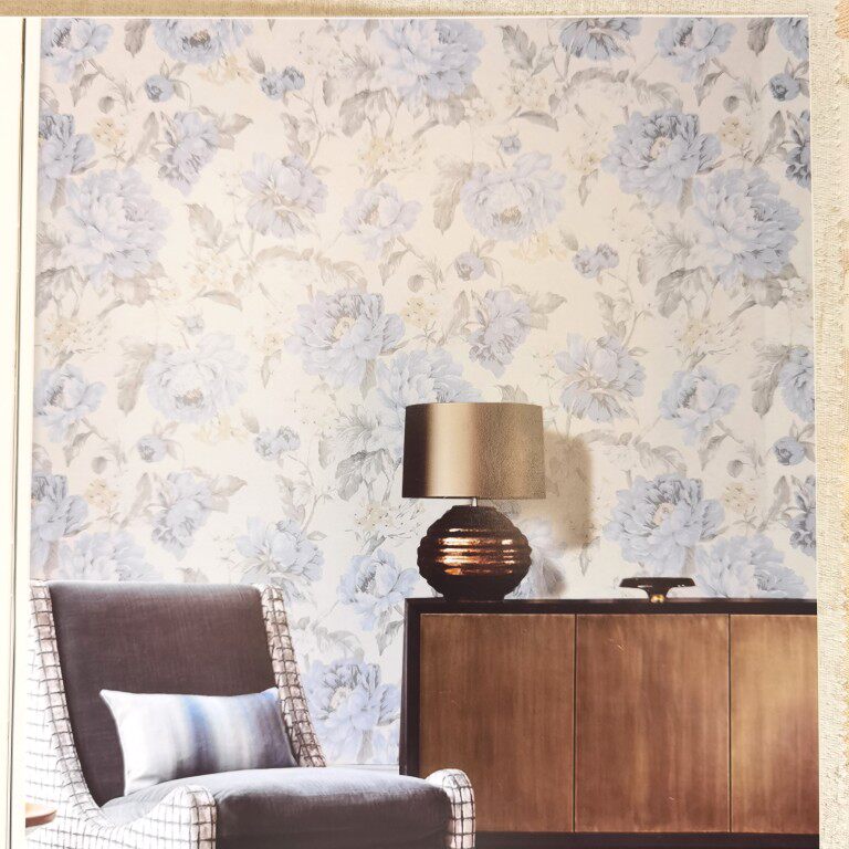 革尚墙布NOBLE.IV号版本美式高精密提花壁布美式大花大马士革做旧 - 图1