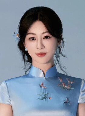 卡妙朵杨紫同款蓝色山茶花耳钉