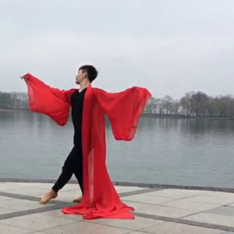 新款广袖大袖衫古典舞练习袖武媚娘外披汉唐风丽人行舞蹈服表演服 - 图2