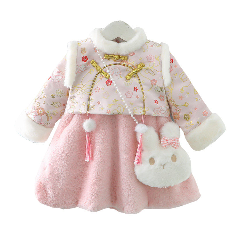 拜年服女童汉服儿童2025喜庆过年衣服唐装秋冬周岁礼服宝宝旗袍裙,淘宝优惠券,粉丝福利购,淘宝优惠卷