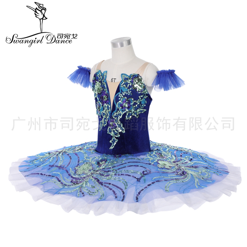 宝蓝色芭蕾舞裙专业蓝鸟变奏比赛TUTU裙定制团体表演纱裙 - 图0