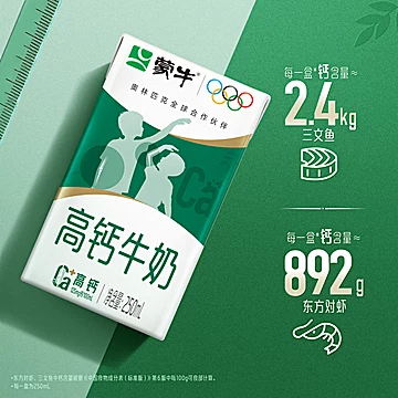 单盒1.6！蒙牛高钙牛奶250ml×24盒[40元优惠券]-寻折猪