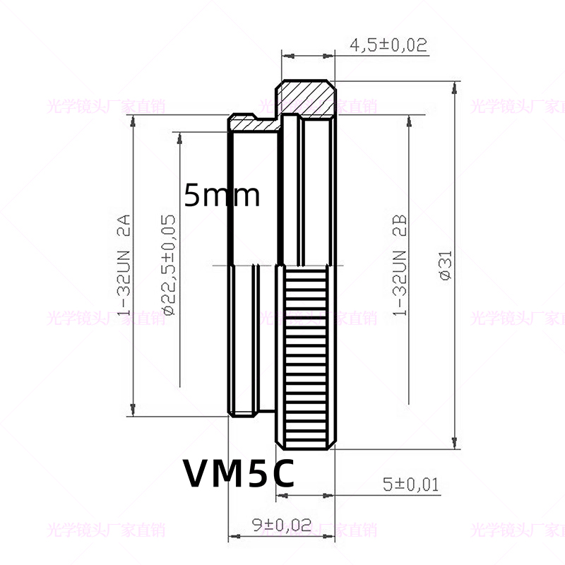 镜头转接圈5mm/1mm/2mm/30mm/40mm亚光C-CS微距环工业相机延长管 - 图1