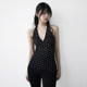 ແບບເກົາຫຼີ ins trendy dot printed pure wish halter neck vest