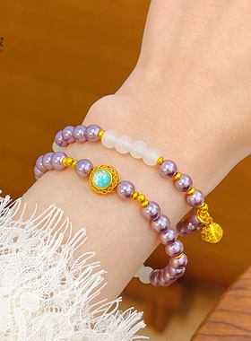 古法沙金紫色月光宝盒六字