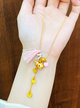 沙金999高温烧蓝粉色蝴蝶