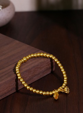 金店同款沙手链女莲子蓬古