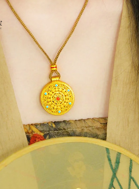 韦雪同款沙金古法花丝如意