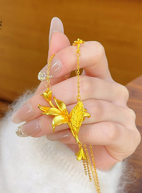 新中式古法沙金喇叭花流苏