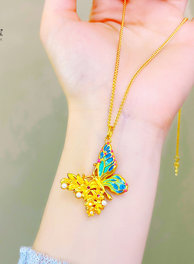 新中式国潮风沙金999珐琅