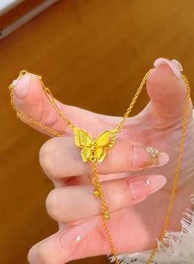 金店同款沙爆闪镜梦蝶花吊