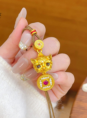 韦雪同款古法沙金点钻貔貅