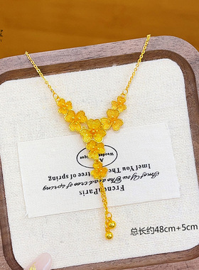 沙金古法鎏三瓣花水滴流苏