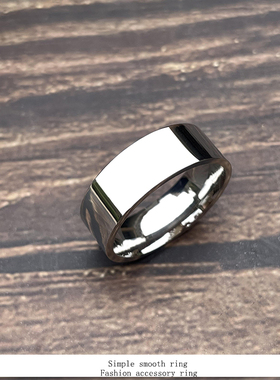 钛钢男士戒指简约平面光面个性指环潮男单身食指戒指尾戒免费刻字