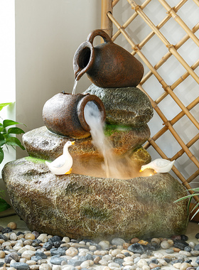 新中式假山流水庭院景观摆件