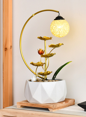 简约创意流水摆件客厅玄关办公室桌面循环水装饰乔迁新居开业礼物