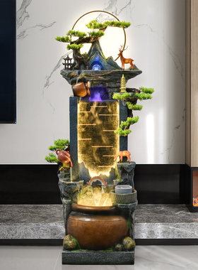 尊儒循环水中式客厅礼品摆件