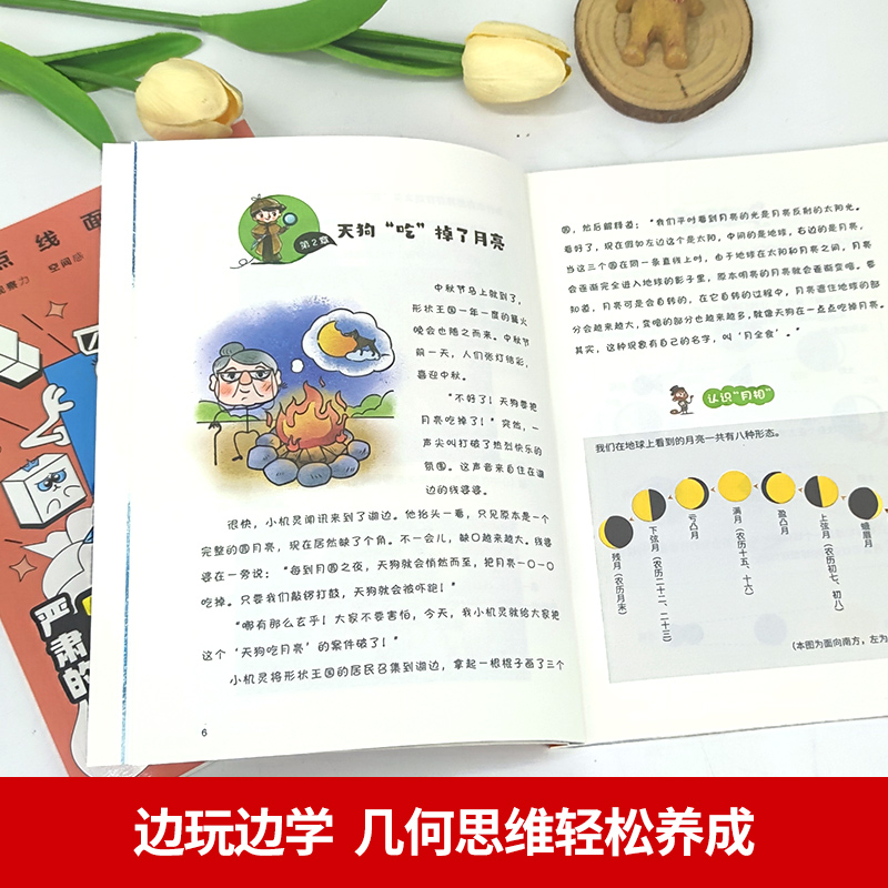 奇妙的几何思维全6册 球体圆三角形立方体多面体旋转体小学生二三四五六年级课外科普百科多变的四边形几何发散思维培养6-13岁适读