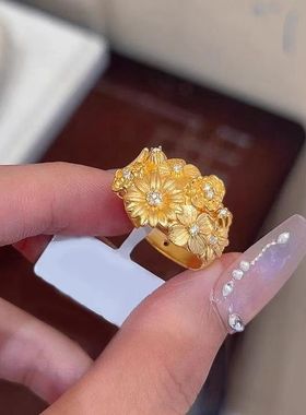 繁花戒指仿真中式精致百搭