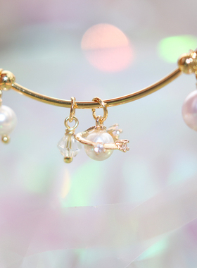 原创手工小星环珍珠手镯