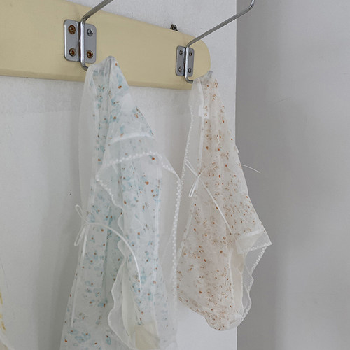 内裤女夏季薄款三角裤女生无痕透气女裤纯欲蕾丝网纱甜美春和花野 - 图0