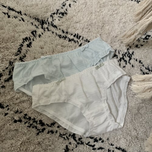 内裤纯棉可爱女纯色高颜值蝴蝶结日系少女底裤女生低腰柔软无蕾丝 - 图0
