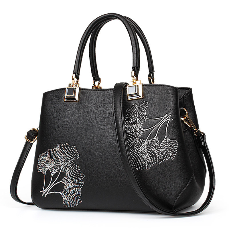 女士2020新款中年妈妈包刺绣手提包 兰谛薇儿女士包袋