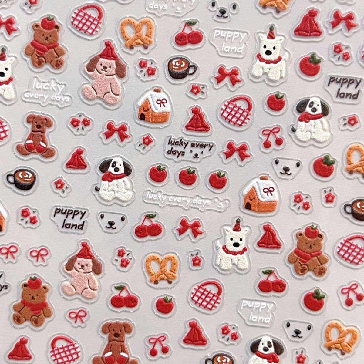 2025美甲贴纸可爱小猫小狗浮雕卡通腊肠狗毛绒小狗diy水杯指甲贴,淘宝优惠券,粉丝福利购,淘宝优惠卷