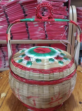 潮汕传统花篮婚庆用品财丁兴旺梅花花篮中号 直径18cm 高度30cm