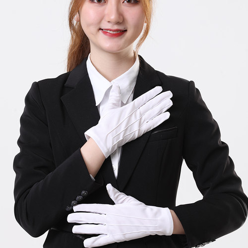 夏季天防晒三筋白手套男士女士春秋薄款户外开车代驾司机防滑触屏 - 图3
