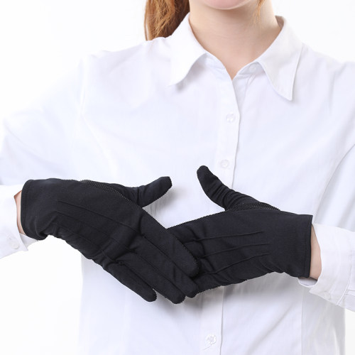 透气薄款代驾司机开车手套男女点胶三筋礼仪礼宾防滑开车驾驶黑白 - 图1