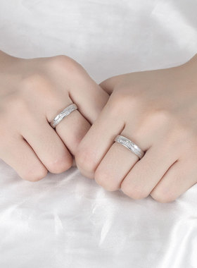 求婚对戒心心相印开口戒指