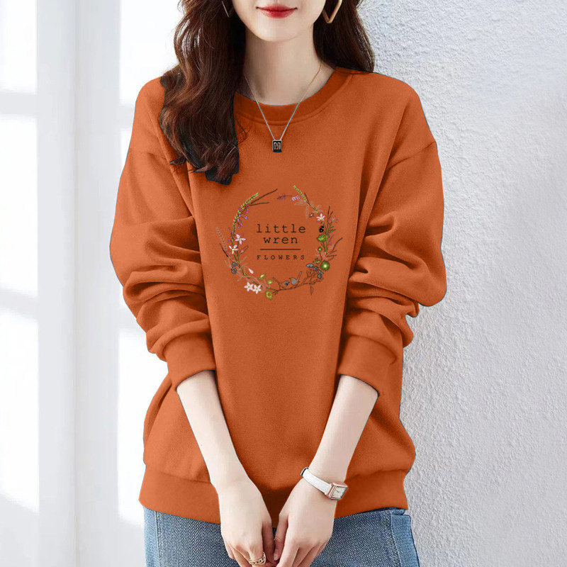 外贸出口清仓纯棉圆领卫衣女无帽秋冬新款加绒休闲气质打底上衣潮,淘宝优惠券,粉丝福利购,淘宝优惠卷