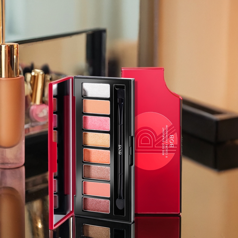 BOB红点星辰流光八色眼影盘哑光珠光混合易上色大地色系西柚桃花 - 图0